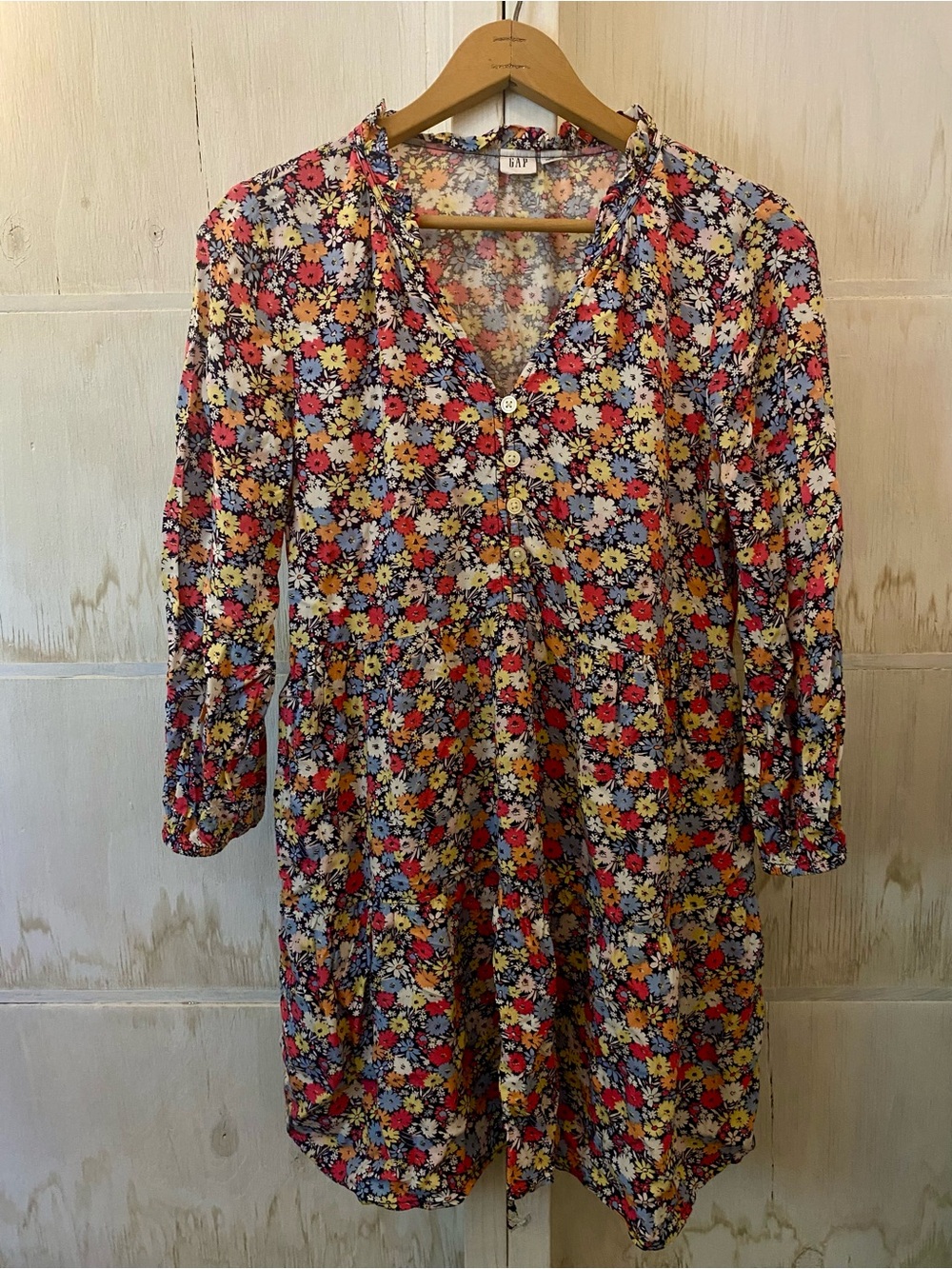 GAP Floral Mini Dress in Red, Yellow, Blue